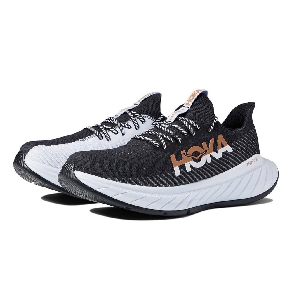 Hoka Black and White Athletic Shoes